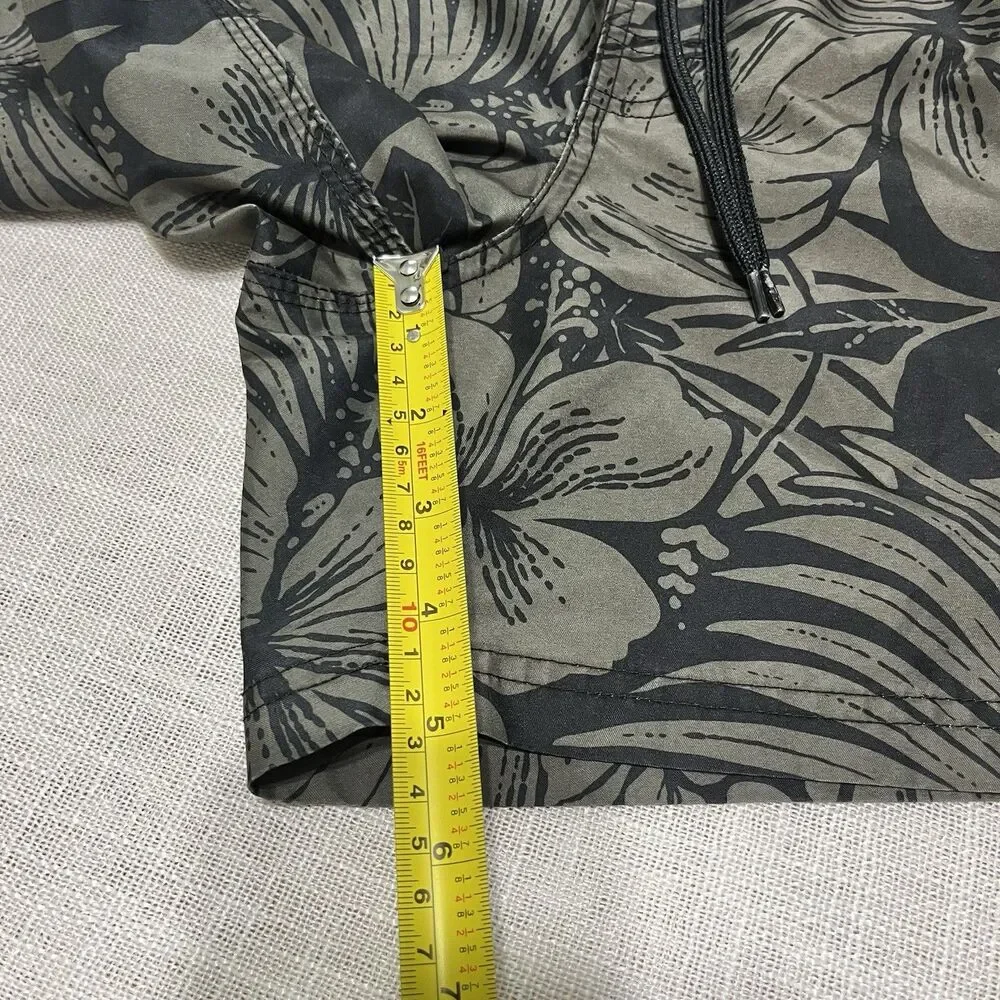 Sundek Taffeta Swim Trunks Size M |Fit S Floral Camo Rainbow Back Stripe Pockets